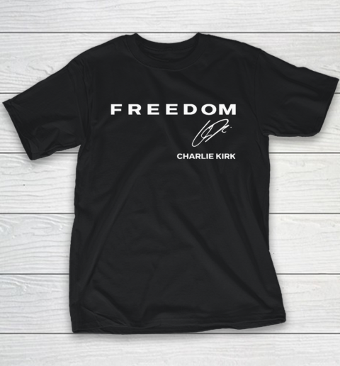 Red Freedom Shirt Charlie Kirk Youth T-Shirt