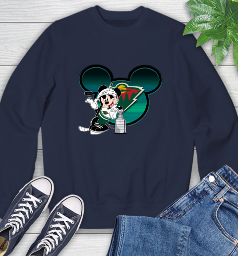 NHL Minnesota Wild Stanley Cup Mickey Mouse Disney Hockey T Shirt Sweatshirt 3