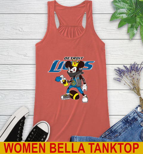 Detroit Lions NFL Football Mickey Peace Sign Sports Racerback Tank 4