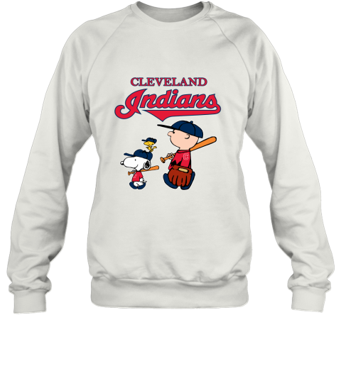 Cleveland Indians Let's Play Baseball Together Snoopy MLB Sweatshirt