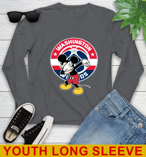 Washington Wizards NBA Basketball Dabbing Mickey Disney Sports Youth Long Sleeve 9