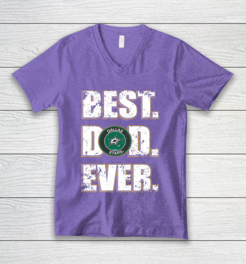 NHL Dallas Stars Hockey Best Dad Ever Family Shirt V-Neck T-Shirt 8