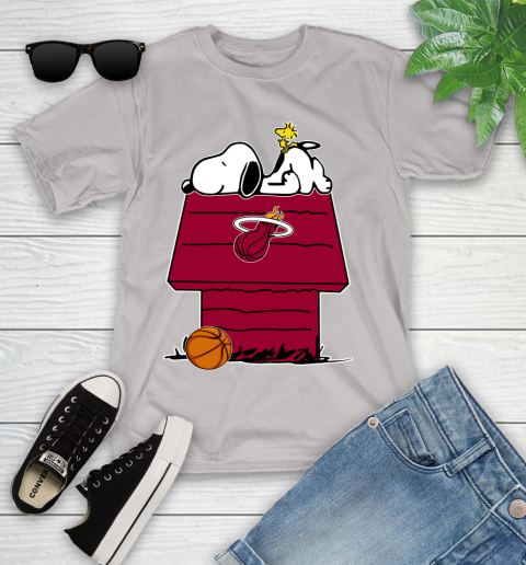 Miami Heat NBA Basketball Snoopy Woodstock The Peanuts Movie Youth T-Shirt 12