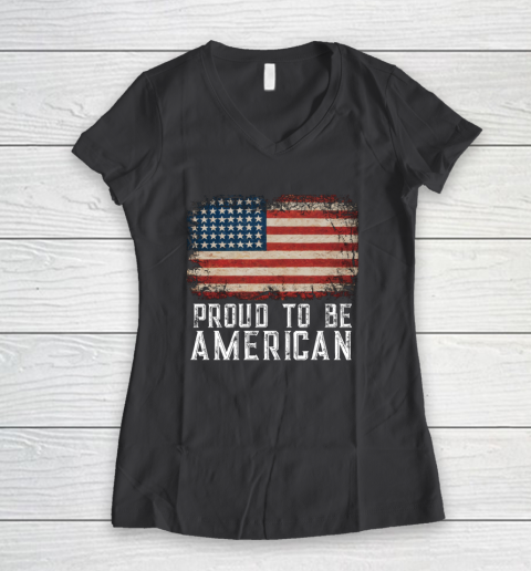 Proud American Patriotic USA Flag Women's V-Neck T-Shirt 6