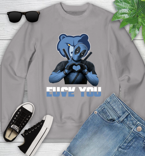 NBA Memphis Grizzlies Deadpool Love You Fuck You Basketball Sports Youth Sweatshirt 3