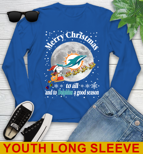 Miami Dolphins Merry Christmas To All And To Dolphins A Good Season NFL Football Sports Youth Long Sleeve 10