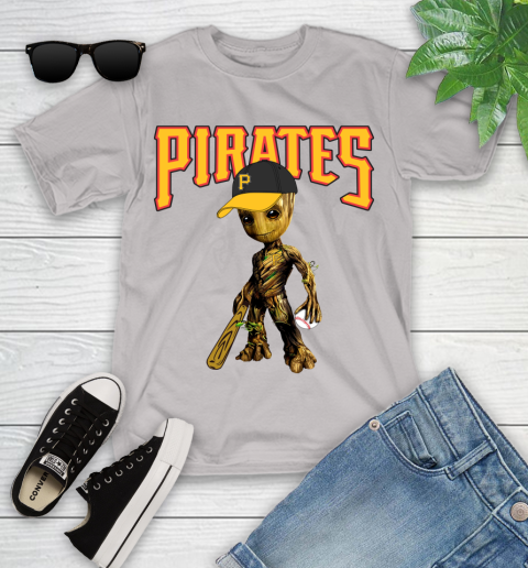 MLB Pittsburgh Pirates Groot Guardians Of The Galaxy Baseball Youth T-Shirt 12
