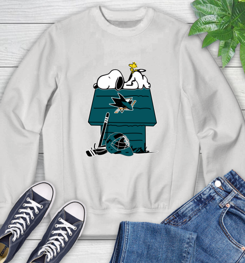 San Jose Sharks NHL Hockey Snoopy Woodstock The Peanuts Movie Sweatshirt