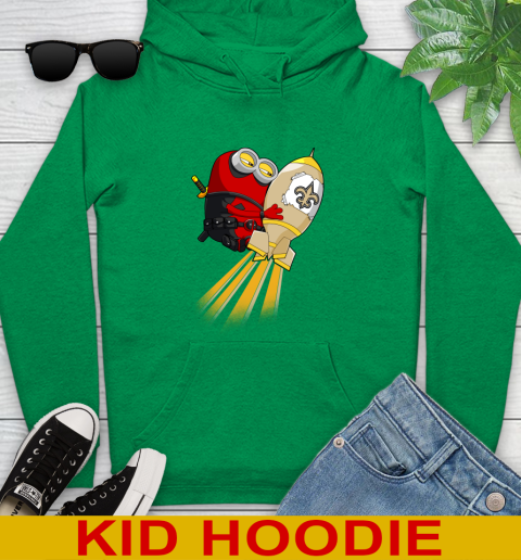 NFL Football New Orleans Saints Deadpool Minion Marvel Shirt Youth Hoodie 8