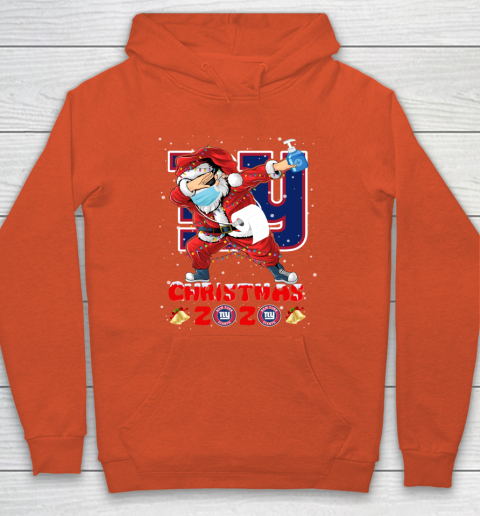 New York Giants Funny Santa Claus Dabbing Christmas 2020 NFL Hoodie 3