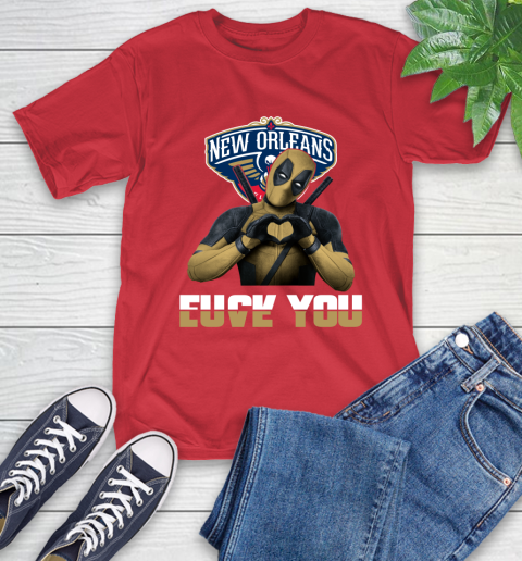 NBA New Orleans Pelicans Deadpool Love You Fuck You Basketball Sports T-Shirt 11