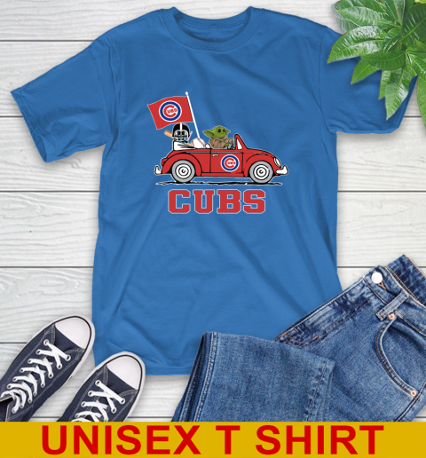 MLB Baseball Chicago Cubs Darth Vader Baby Yoda Driving Star Wars Shirt T-Shirt 9