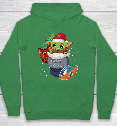 Miami Dolphins Christmas Baby Yoda Star Wars Funny Happy NFL Hoodie 8