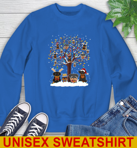 Rottweiler dog pet lover light christmas tree shirt 35