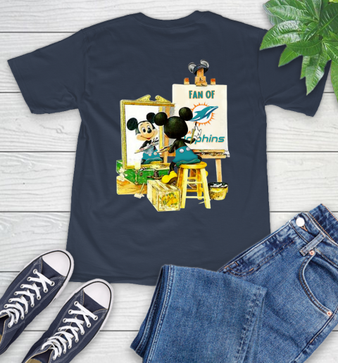 NFL Football Miami Dolphins Mickey Drawing Shirt 3
