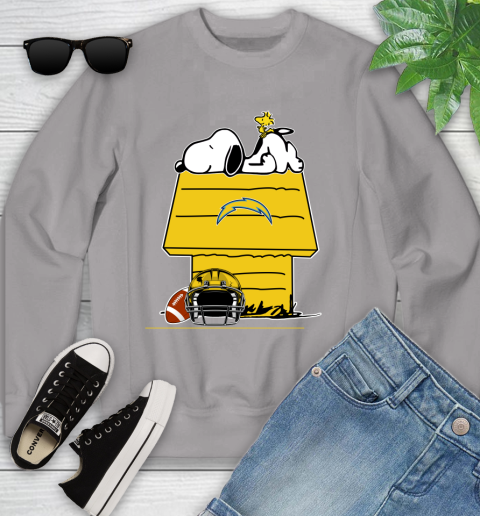 Los Angeles Chargers NFL Football Snoopy Woodstock The Peanuts Movie Youth Sweatshirt 4