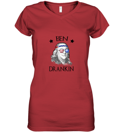 Day 4th Of July Ben Drankin Benjamin Franklin Women's V-Neck T-Shirt