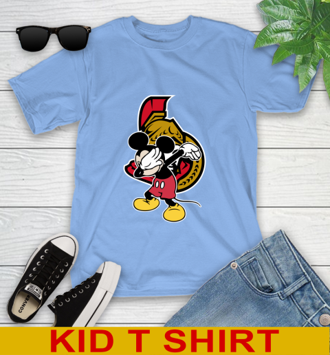 Ottawa Senators NHL Hockey Dabbing Mickey Disney Sports Youth T-Shirt 11