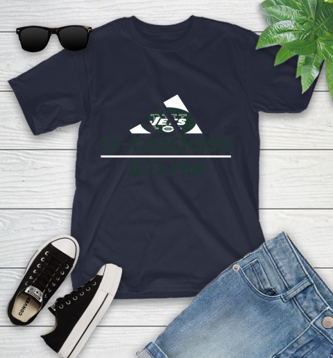 NFL A Badass New York Jets Fan Adidas Football Sports Youth T-Shirt 2