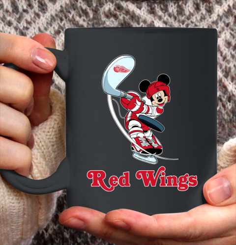 NHL Hockey Detroit Red Wings Cheerful Mickey Mouse Shirt Ceramic Mug 15oz
