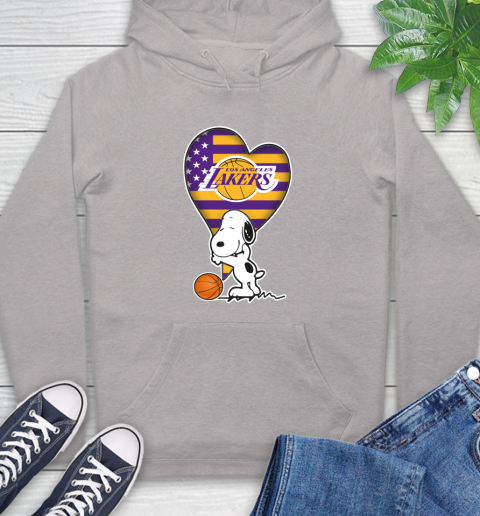 Los Angeles Lakers NBA Basketball The Peanuts Movie Adorable Snoopy Hoodie 12