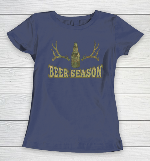 Beer Season Funny Camo Deer Hunting Pun Men Who Love Beers Women's T-Shirt 7