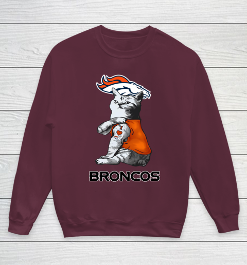 NFL Football My Cat Loves Denver Broncos Youth Sweatshirt 4