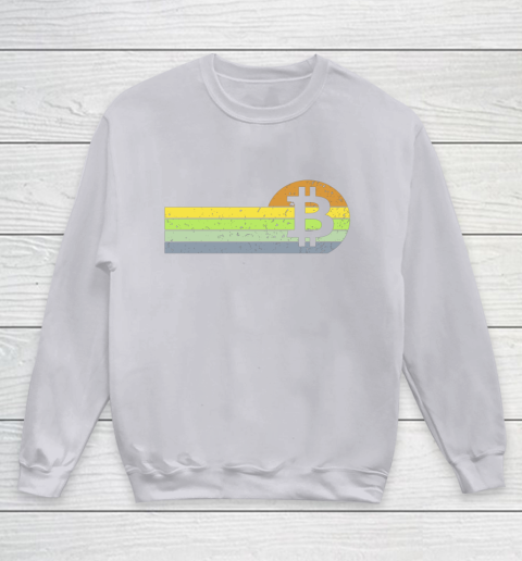 Bitcoin BTC Vintage Sunset Crypto Cryptocurrency Blockchain Youth Sweatshirt 3