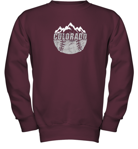 ajlk new colorado baseball rocky mountains youth sweatshirt 47 front maroon