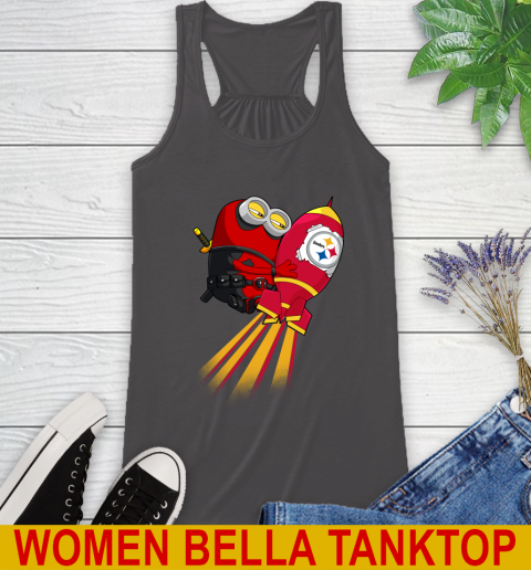 NFL Football Pittsburgh Steelers Deadpool Minion Marvel Shirt Racerback Tank 10