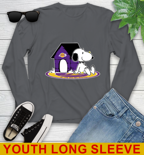 NBA Basketball Los Angeles Lakers Snoopy The Peanuts Movie Shirt Youth Long Sleeve 9