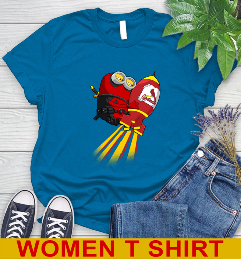 MLB Baseball St.Louis Cardinals Deadpool Minion Marvel Shirt Women's T-Shirt 8