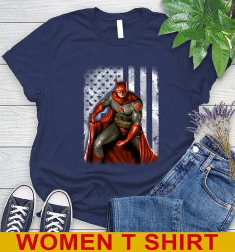 Cleveland Browns NFL Football Batman DC American Flag Shirt Women's T-Shirt 12