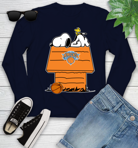 New York Knicks NBA Basketball Snoopy Woodstock The Peanuts Movie Youth Long Sleeve 3