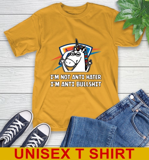 Oklahoma City Thunder NBA Basketball Unicorn I'm Not Anti Hater I'm Anti Bullshit T-Shirt 3