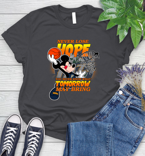 Utah Jazz NBA Basketball Mickey Disney Never Lose Hope Women's T-Shirt 8