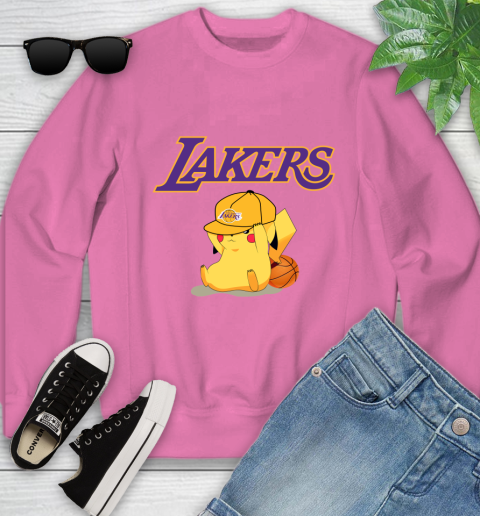 NBA Pikachu Basketball Sports Los Angeles Lakers Youth Sweatshirt 7