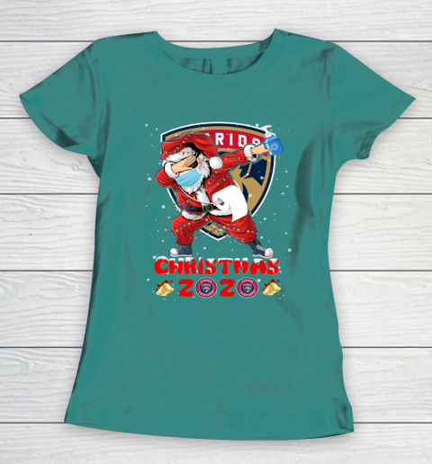 Florida Panthers Funny Santa Claus Dabbing Christmas 2020 NHL Women's T-Shirt 10