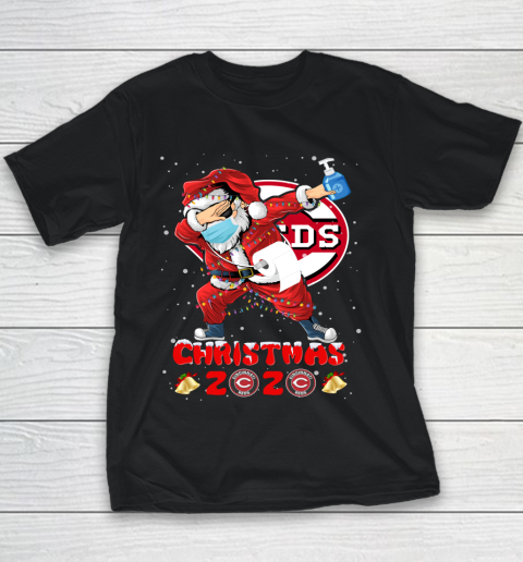 Cincinnati Reds Funny Santa Claus Dabbing Christmas 2020 MLB Youth T-Shirt