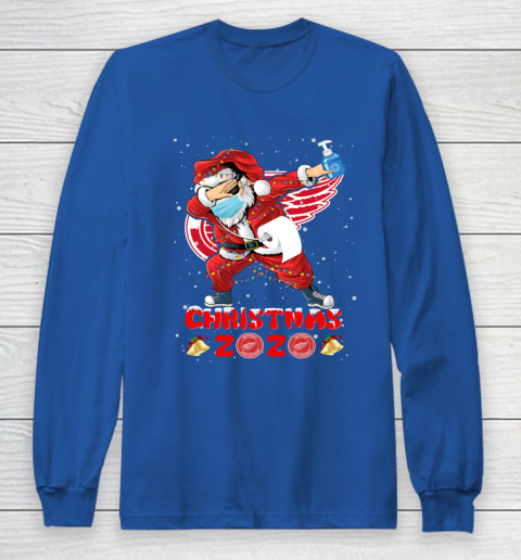 Detroit Red Wings Funny Santa Claus Dabbing Christmas 2020 NHL Long Sleeve T-Shirt 6
