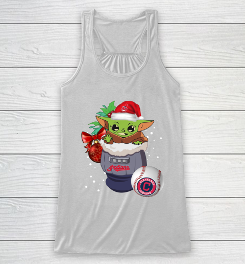 Cleveland Indians Christmas Baby Yoda Star Wars Funny Happy MLB Racerback Tank 2