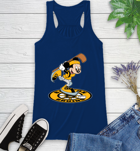 NHL Hockey Boston Bruins Cheerful Mickey Disney Shirt Racerback Tank 8