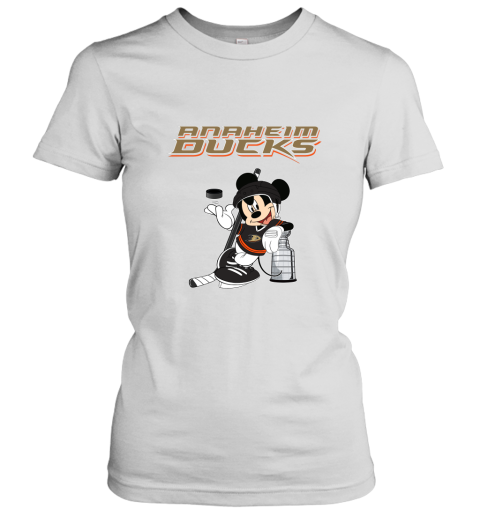 Mickey Anaheim Ducks With The Stanley Cup Hockey NHL Women's T-Shirt
