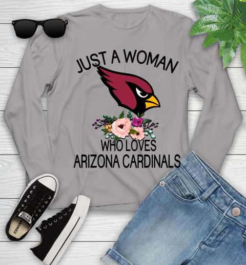 NFL Just A Woman Who Loves Arizona Cardinals Football Sports Youth Long Sleeve 3