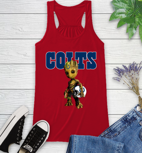 Indianapolis Colts NFL Football Groot Marvel Guardians Of The Galaxy Racerback Tank 6