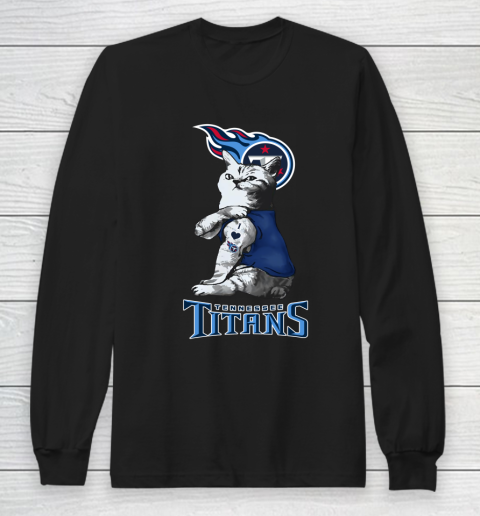 NFL Football My Cat Loves Tennessee Titans Long Sleeve T-Shirt