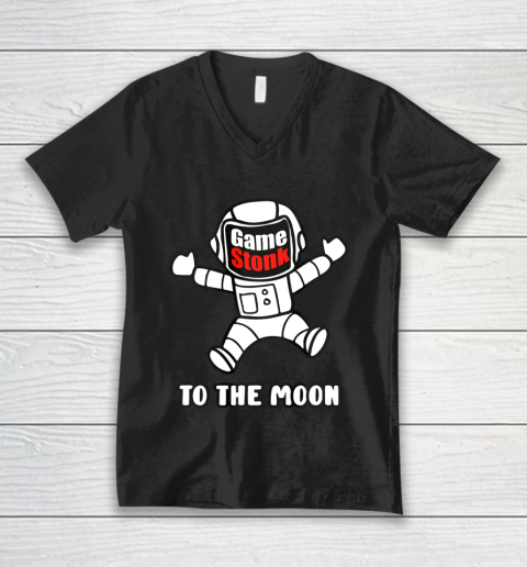 Gamestonk T shirt to the Moon Gamestick Stop Game Stonk GME V-Neck T-Shirt