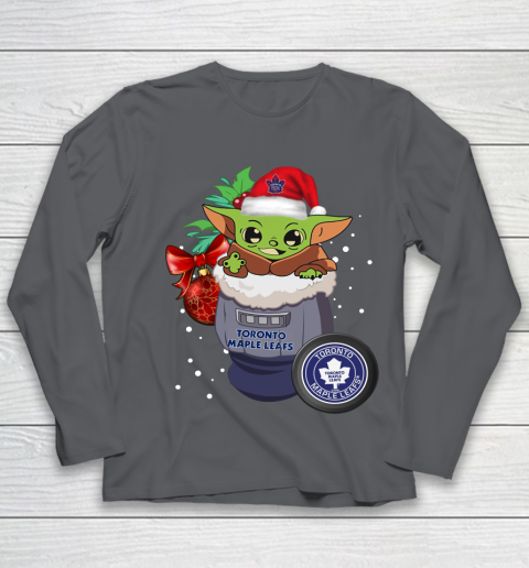 Toronto Maple Leafs Christmas Baby Yoda Star Wars Funny Happy NHL Youth Long Sleeve 8