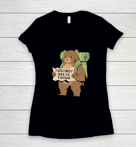 Bear Foxtrots Deltas Tangos Funny Women's V-Neck T-Shirt