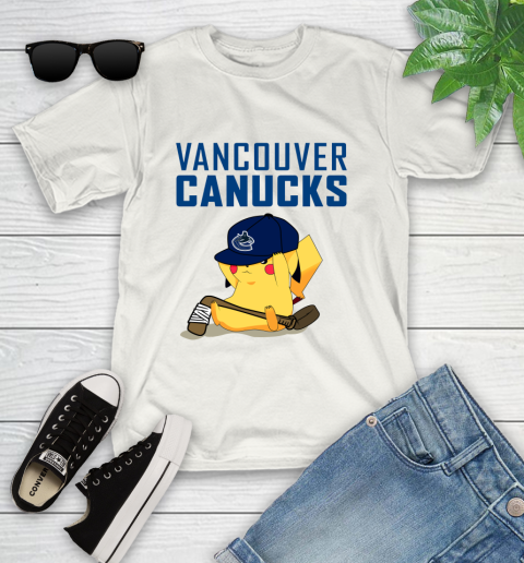 NHL Pikachu Hockey Sports Vancouver Canucks Youth T-Shirt
